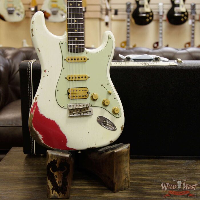 Fender Custom Shop White Lightning 2.0 HSS Stratocaster Heavy Relic Rosewood 21 Frets Torino Red - Image 13