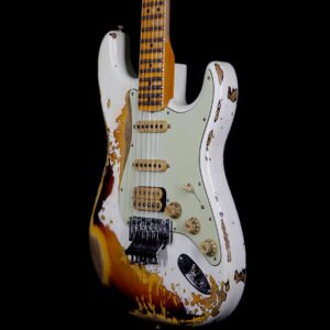 Fender Custom Shop White Lightning Floyd Rose HSS Stratocaster Heavy Relic Maple Neck 21 Frets 3 Tone Sunburst - Image 2