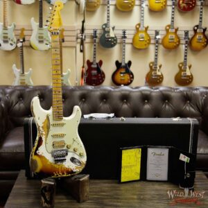Fender Custom Shop White Lightning Floyd Rose HSS Stratocaster Heavy Relic Maple Neck 21 Frets 3 Tone Sunburst - Image 11