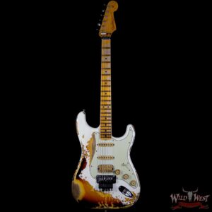 Fender Custom Shop White Lightning Floyd Rose HSS Stratocaster Heavy Relic Maple Neck 21 Frets 3 Tone Sunburst - Image 4