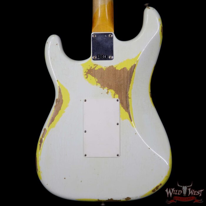 Fender Custom Shop White Lightning FR Stratocaster 21 Frets Heavy Relic OWT Over Graffiti Yellow - Image 7