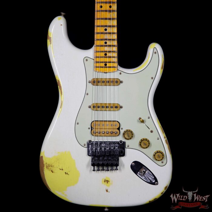 Fender Custom Shop White Lightning FR Stratocaster 21 Frets Heavy Relic OWT Over Graffiti Yellow - Image 3