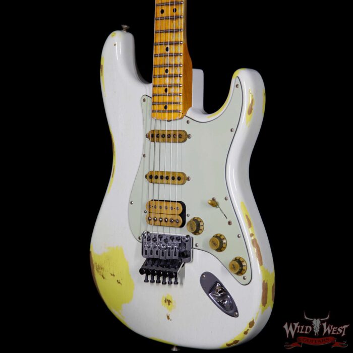 Fender Custom Shop White Lightning FR Stratocaster 21 Frets Heavy Relic OWT Over Graffiti Yellow - Image 2