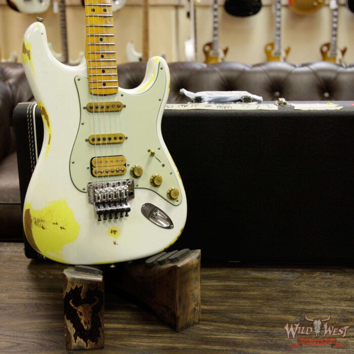 Fender Custom Shop White Lightning FR Stratocaster 21 Frets Heavy Relic OWT Over Graffiti Yellow - Image 13
