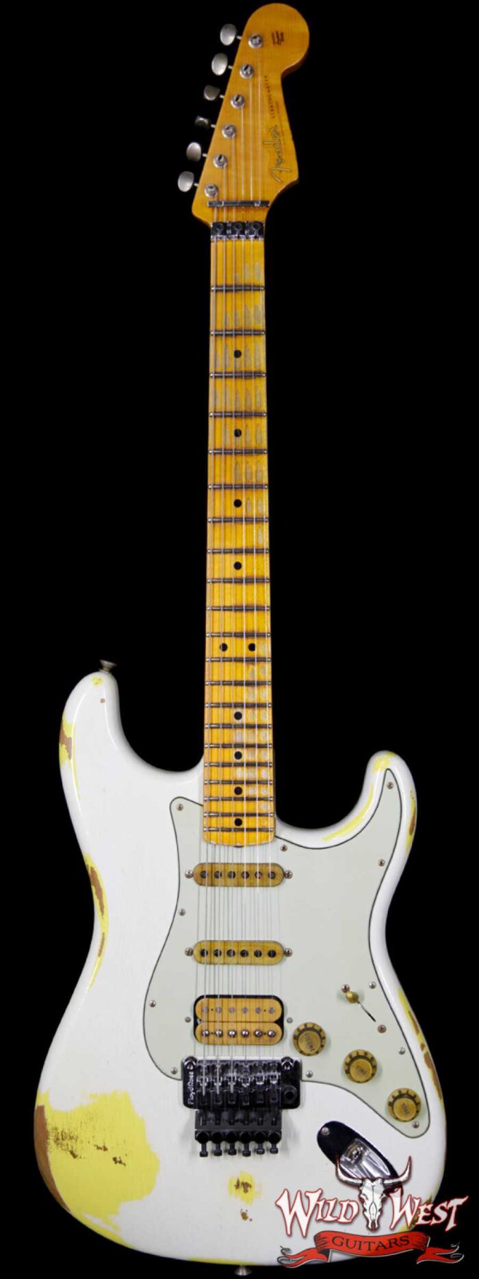 Fender Custom Shop White Lightning FR Stratocaster 21 Frets Heavy Relic OWT Over Graffiti Yellow - Image 1