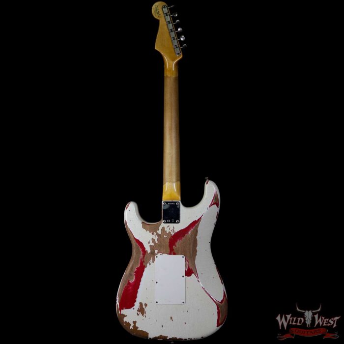 Fender Custom Shop Wild West Exclusive White Lightning Floyd Rose HSS Stratocaster Heavy Relic Maple Neck 21 Frets Torino Red - Image 5