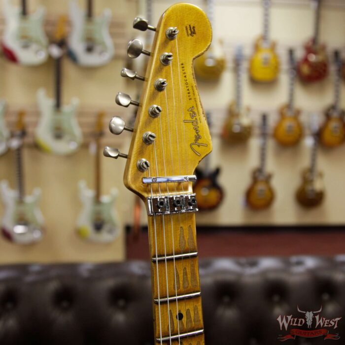Fender Custom Shop Wild West Exclusive White Lightning Floyd Rose HSS Stratocaster Heavy Relic Maple Neck 21 Frets Torino Red - Image 7
