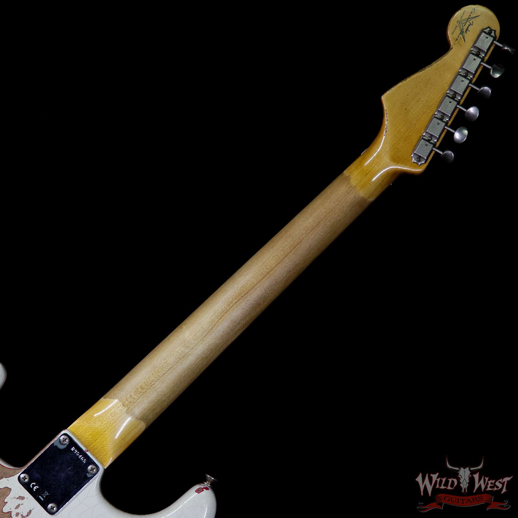 fendercs-whitelightningfr-r95465-nb__wwg.jpg Fender Custom Shop Wild West Exclusive White Lightning Floyd Rose HSS Stratocaster Heavy Relic Maple Neck 21 Frets Torino Red - Image 10