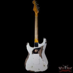 Fender Custom Shop Wild West Exclusive White Lightning Floyd Rose HSS Stratocaster Heavy Relic Maple Neck 21 Frets Black - Image 5