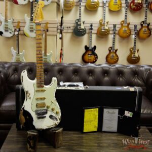 Fender Custom Shop Wild West Exclusive White Lightning Floyd Rose HSS Stratocaster Heavy Relic Maple Neck 21 Frets Black - Image 11