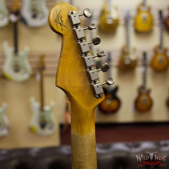 Fender Custom Shop Wild West Exclusive White Lightning Floyd Rose HSS Stratocaster Heavy Relic Maple Neck 21 Frets Black - Image 9