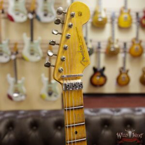 Fender Custom Shop Wild West Exclusive White Lightning Floyd Rose HSS Stratocaster Heavy Relic Maple Neck 21 Frets Black - Image 7