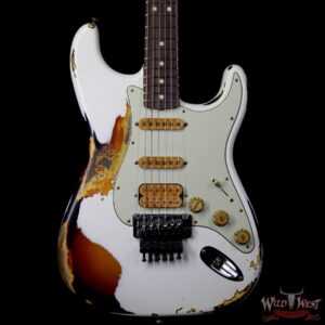 Fender Custom Shop White Lightning Stratocaster Floyd Rose HSS Rosewood Fingerboard 3 Tone Sunburst - Image 3