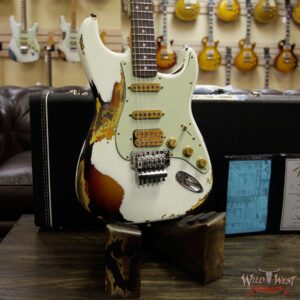 Fender Custom Shop White Lightning Stratocaster Floyd Rose HSS Rosewood Fingerboard 3 Tone Sunburst - Image 12