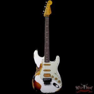 Fender Custom Shop White Lightning Stratocaster Floyd Rose HSS Rosewood Fingerboard 3 Tone Sunburst - Image 4