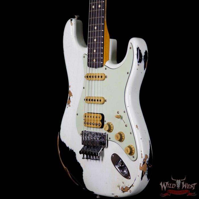 Fender Custom Shop White Lightning FR HSS Stratocaster Heavy Relic Rosewood 21 Frets OWT over Black - Image 2