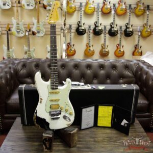 Fender Custom Shop White Lightning FR HSS Stratocaster Heavy Relic Rosewood 21 Frets OWT over Black - Image 12
