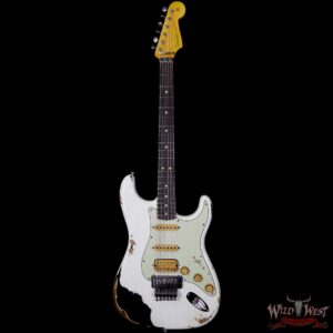 Fender Custom Shop White Lightning FR HSS Stratocaster Heavy Relic Rosewood 21 Frets OWT over Black - Image 5