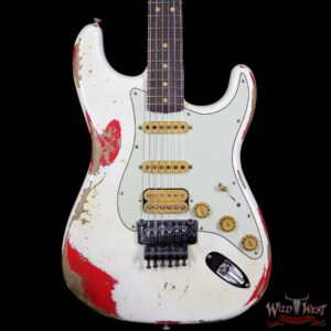Fender Custom Shop White Lightning Floyd Stratocaster Heavy Relic Rosewood Board 21 Frets Torino Red - Image 3