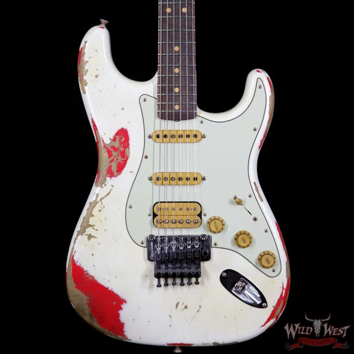 Fender Custom Shop White Lightning Floyd Stratocaster Heavy Relic Rosewood Board 21 Frets Torino Red - Image 3