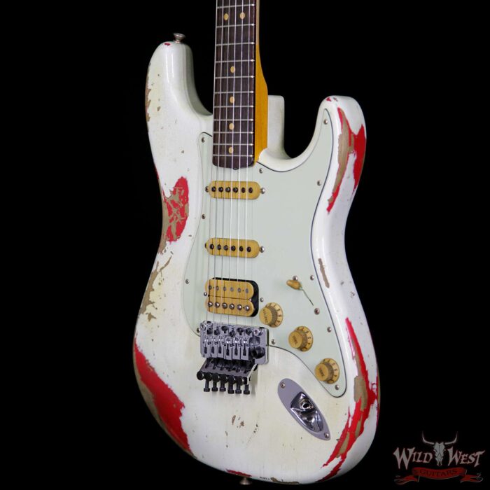 Fender Custom Shop White Lightning Floyd Stratocaster Heavy Relic Rosewood Board 21 Frets Torino Red - Image 2