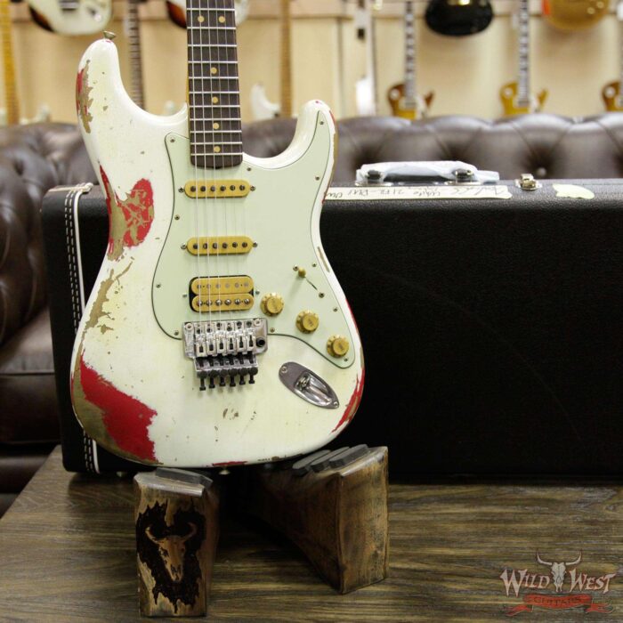 Fender Custom Shop White Lightning Floyd Stratocaster Heavy Relic Rosewood Board 21 Frets Torino Red - Image 13