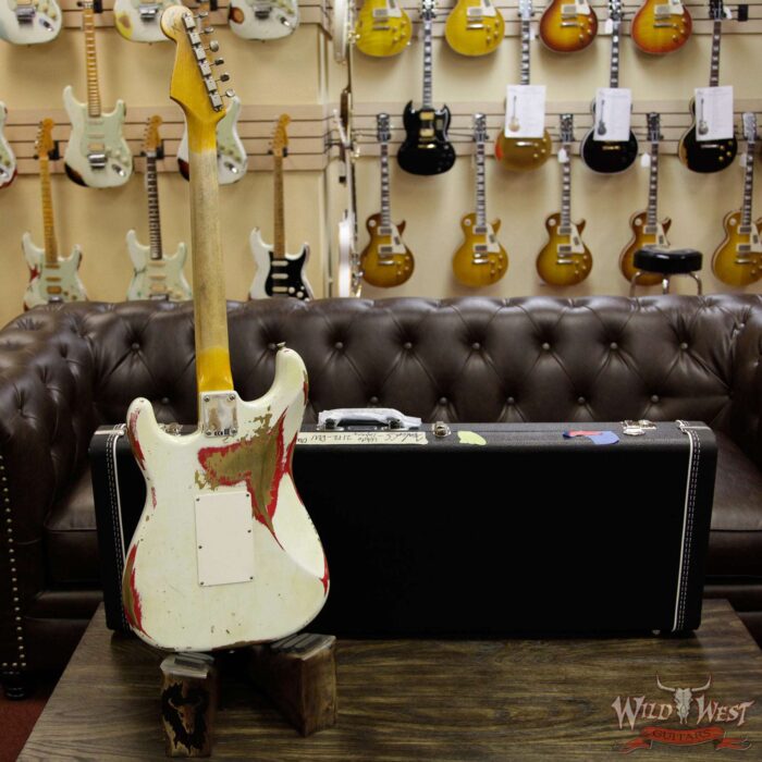 Fender Custom Shop White Lightning Floyd Stratocaster Heavy Relic Rosewood Board 21 Frets Torino Red - Image 14
