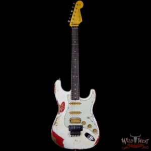 Fender Custom Shop White Lightning Floyd Stratocaster Heavy Relic Rosewood Board 21 Frets Torino Red - Image 5
