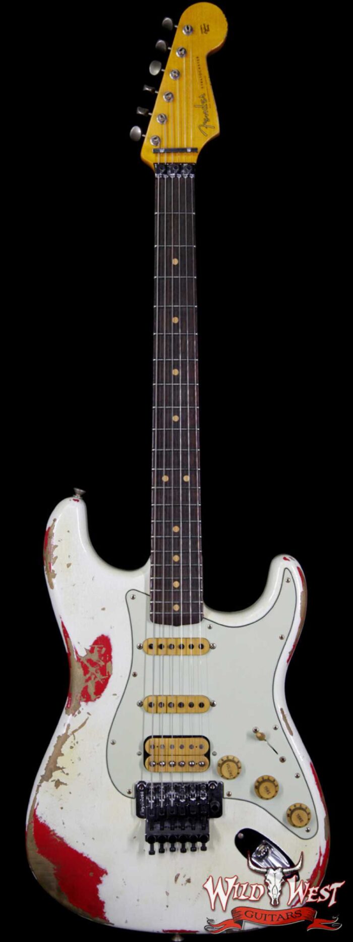 Fender Custom Shop White Lightning Floyd Stratocaster Heavy Relic Rosewood Board 21 Frets Torino Red - Image 1