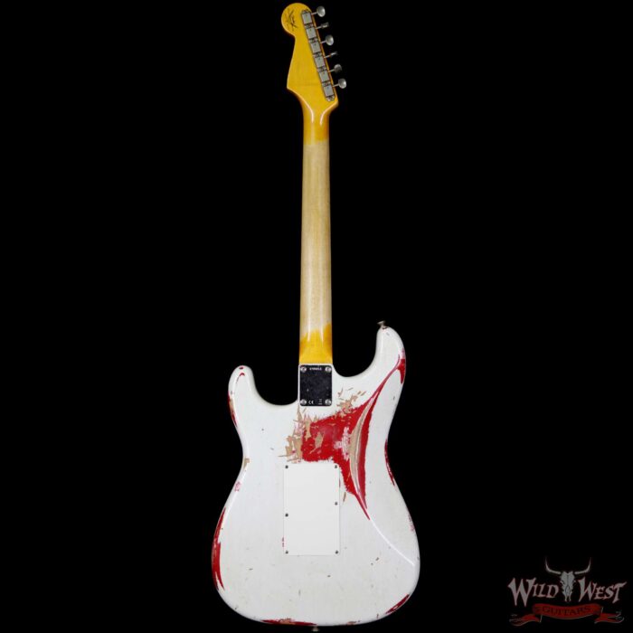 Fender Custom Shop White Lightning HSS Floyd Rose Stratocaster Heavy Relic 22 Frets Torino Red - Image 6