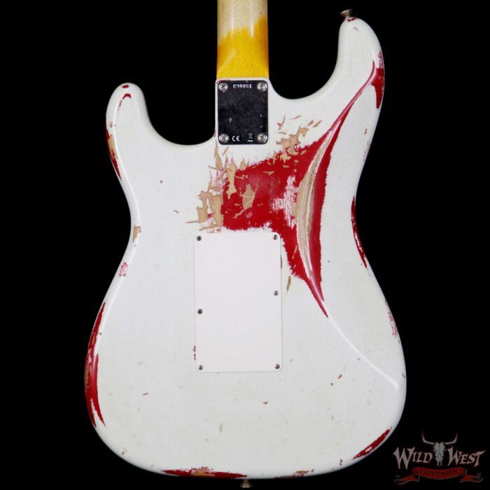 Fender Custom Shop White Lightning HSS Floyd Rose Stratocaster Heavy Relic 22 Frets Torino Red - Image 7