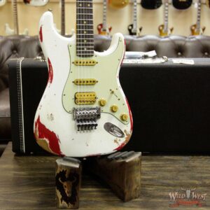 Fender Custom Shop White Lightning HSS Floyd Rose Stratocaster Heavy Relic 22 Frets Torino Red - Image 13