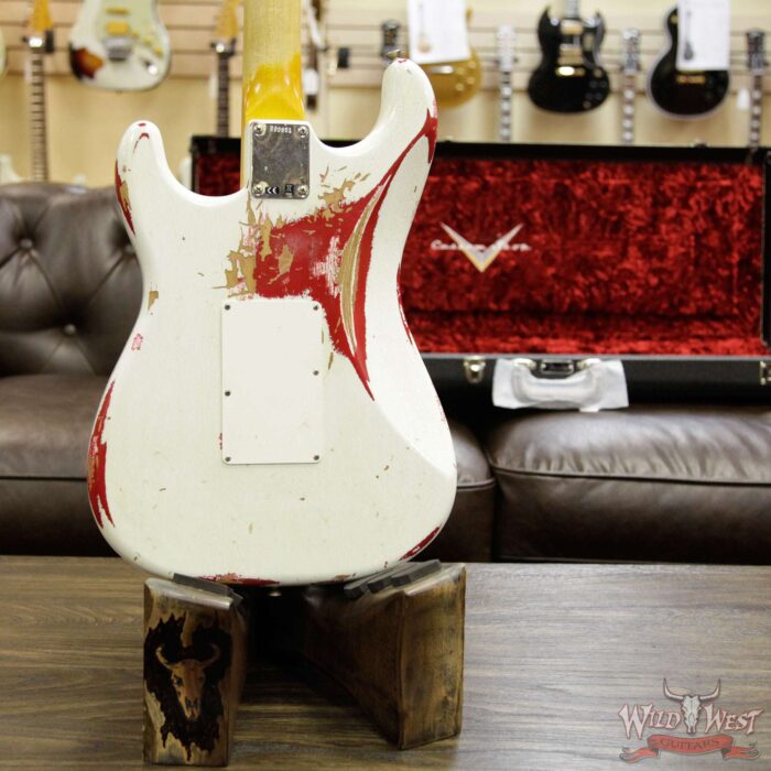 Fender Custom Shop White Lightning HSS Floyd Rose Stratocaster Heavy Relic 22 Frets Torino Red - Image 15