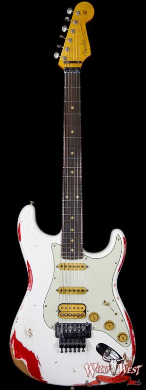 Fender Custom Shop White Lightning HSS Floyd Rose Stratocaster Heavy Relic 22 Frets Torino Red