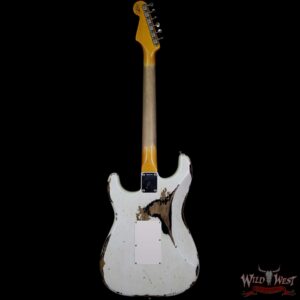 Fender Custom Shop White Lightning Floyd Rose 21 HSS Stratocaster Heavy Relic Olympic White / Black - Image 6