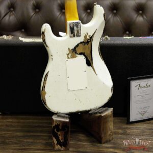 Fender Custom Shop White Lightning Floyd Rose 21 HSS Stratocaster Heavy Relic Olympic White / Black - Image 15