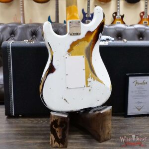 Fender Custom Shop Wild West White Lightning Stratocaster HSS Floyd Rose Rosewood Board 22 Frets Heavy Relic 3 Tone Sunburst - Image 11