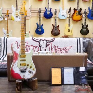 Fender Custom Shop Wild West White Lightning Stratocaster HSH Floyd Rose Maple Board 22 Frets Heavy Relic Fiesta Red 7.60 Pounds - Image 6