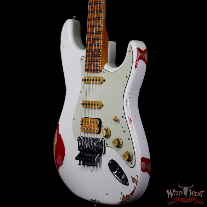 Fender Custom Shop White Lightning Straocastser Floyd Rose HSS Maple Neck 22 Frets Torino Red - Image 2