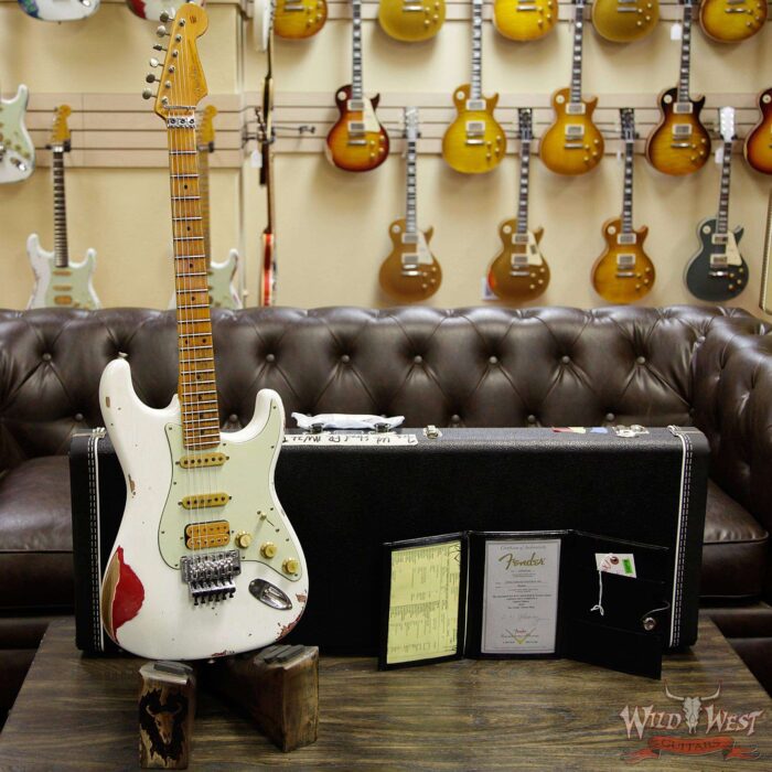 Fender Custom Shop White Lightning Straocastser Floyd Rose HSS Maple Neck 22 Frets Torino Red - Image 11