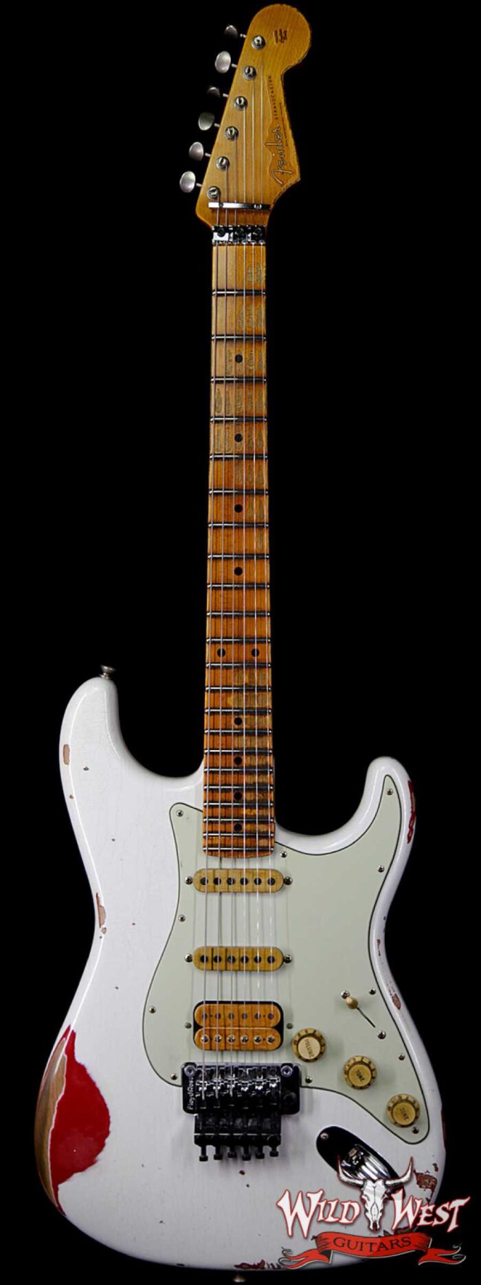 Fender Custom Shop White Lightning Straocastser Floyd Rose HSS Maple Neck 22 Frets Torino Red - Image 1