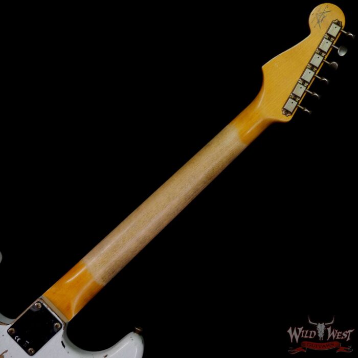 Fender Custom Shop Wild West White Lightning Stratocaster Floyd Rose Heavy Relic Maple Board 22 Frets Black - Image 5