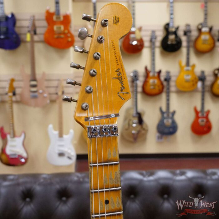 Fender Custom Shop Wild West White Lightning Stratocaster Floyd Rose Heavy Relic Maple Board 22 Frets Black - Image 7