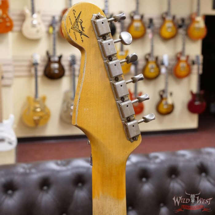 Fender Custom Shop Wild West White Lightning Stratocaster Floyd Rose Heavy Relic Maple Board 22 Frets Black - Image 10