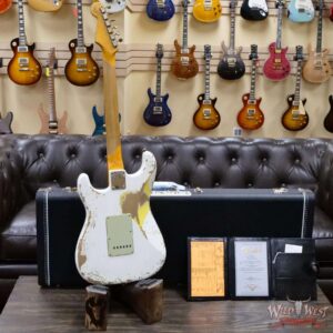 Fender Custom Shop Wild West White Lightning 2.0 Stratocaster HSS Rosewood Board 22 Frets Heavy Relic Graffiti Yellow - Image 9