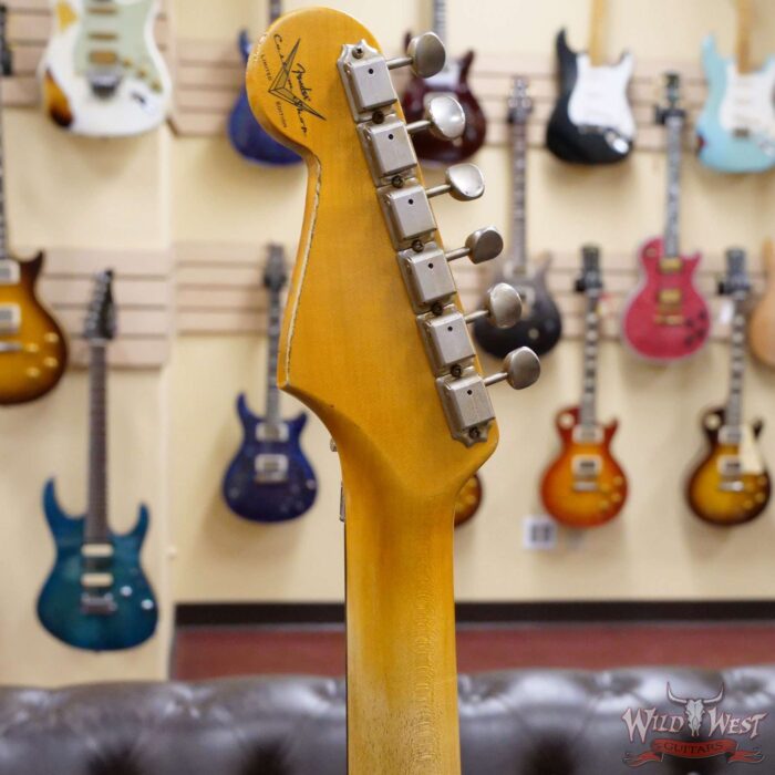 Fender Custom Shop Wild West White Lightning Stratocaster HSS Floyd Rose Rosewood Board 22 Frets Heavy Relic Lake Placid Blue - Image 10
