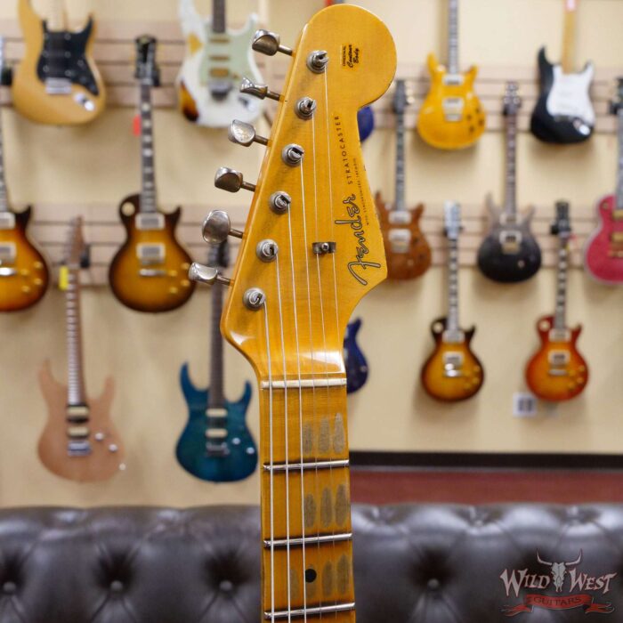 Fender Custom Shop Wild West White Lightning 2.0 Stratocaster HSS Maple Board 22 Frets Heavy Relic Lake Placid Blue - Image 7