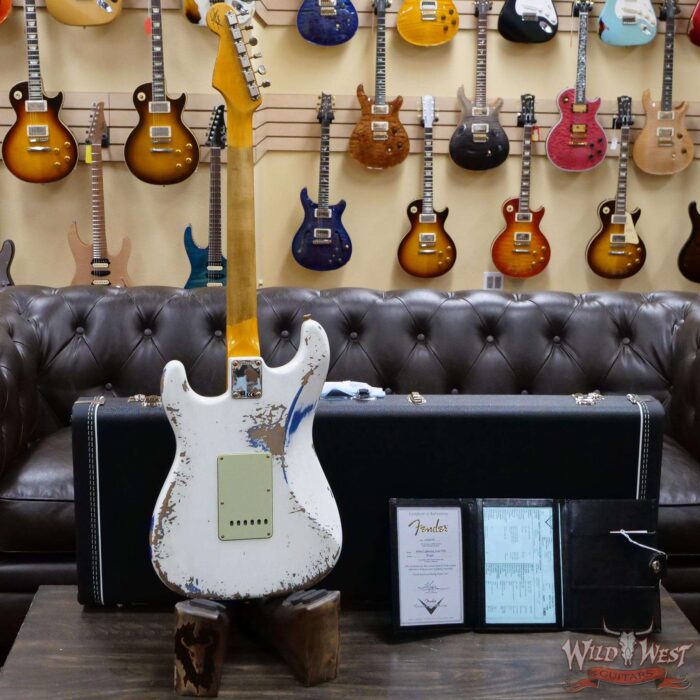 Fender Custom Shop Wild West White Lightning 2.0 Stratocaster HSS Maple Board 22 Frets Heavy Relic Lake Placid Blue - Image 9