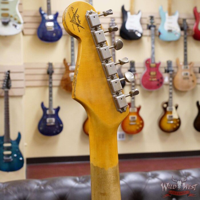 Fender Custom Shop Wild West White Lightning 2.0 Stratocaster HSS Maple Board 22 Frets Heavy Relic Lake Placid Blue - Image 10