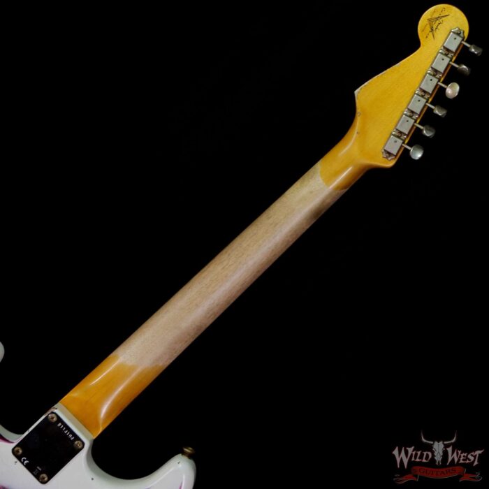 Fender Custom Shop Wild West White Lightning 2.0 Stratocaster HSS Rosewood Board 22 Frets Heavy Relic Pink Paisley - Image 5